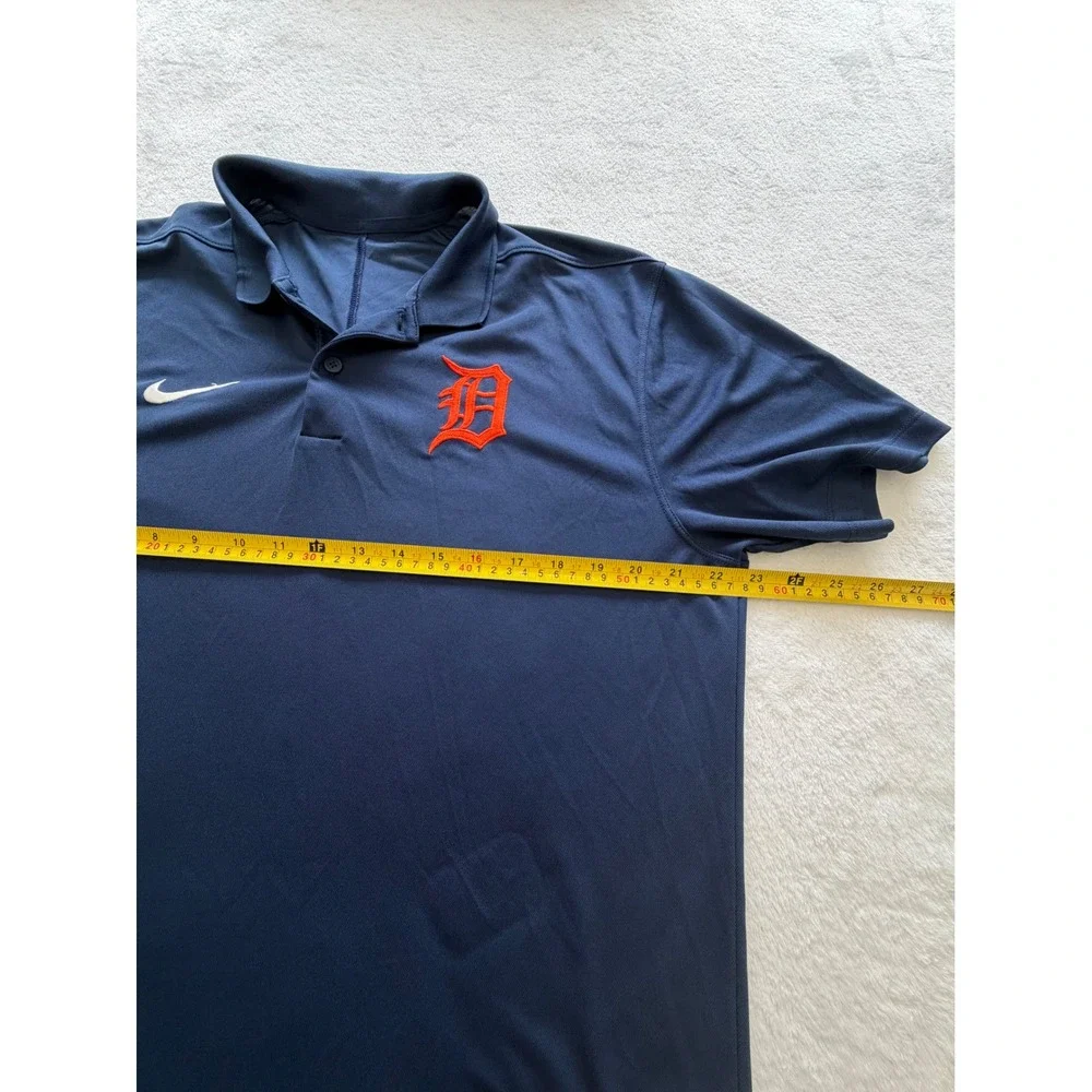 Detroit Tigers MLB Nike Dri-FIT Polo Shirt Mens Medium Navy sport luxe baseball